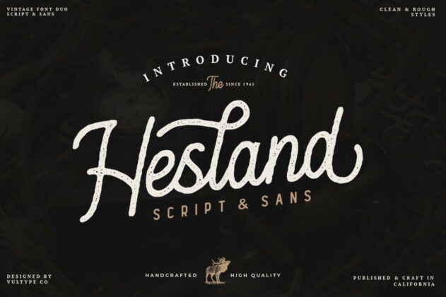 Hesland - Vintage Script Font Poster 5