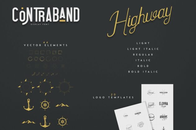 Highway Contraband - font duo + More Poster 4