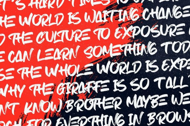Hiruzen Exists - Textured Brush Font Poster 2