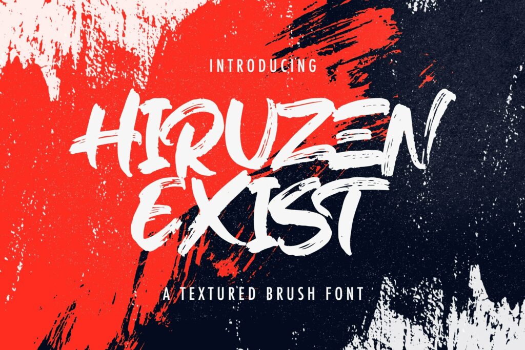 Hiruzen Exists - Textured Brush Font Poster 5