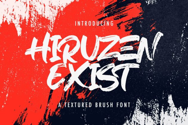 Hiruzen Exists - Textured Brush Font Poster 5