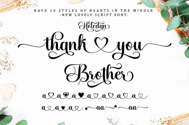 Holedan Heart Font Poster 8