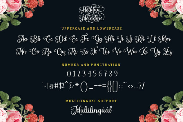 Holiday Meladine - Script Font Poster 1