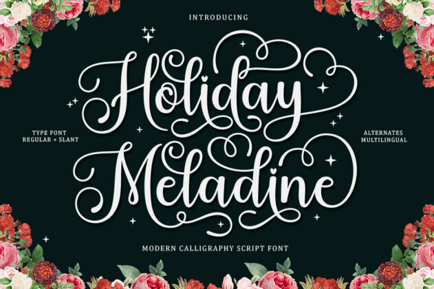 Holiday Meladine - Script Font Poster 3