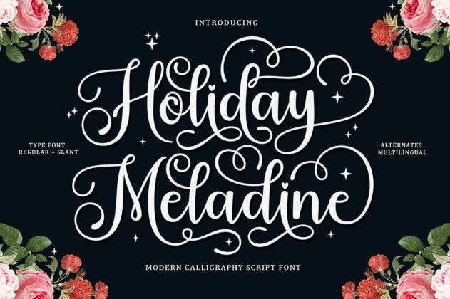 Holiday Meladine - Script Font Poster 8