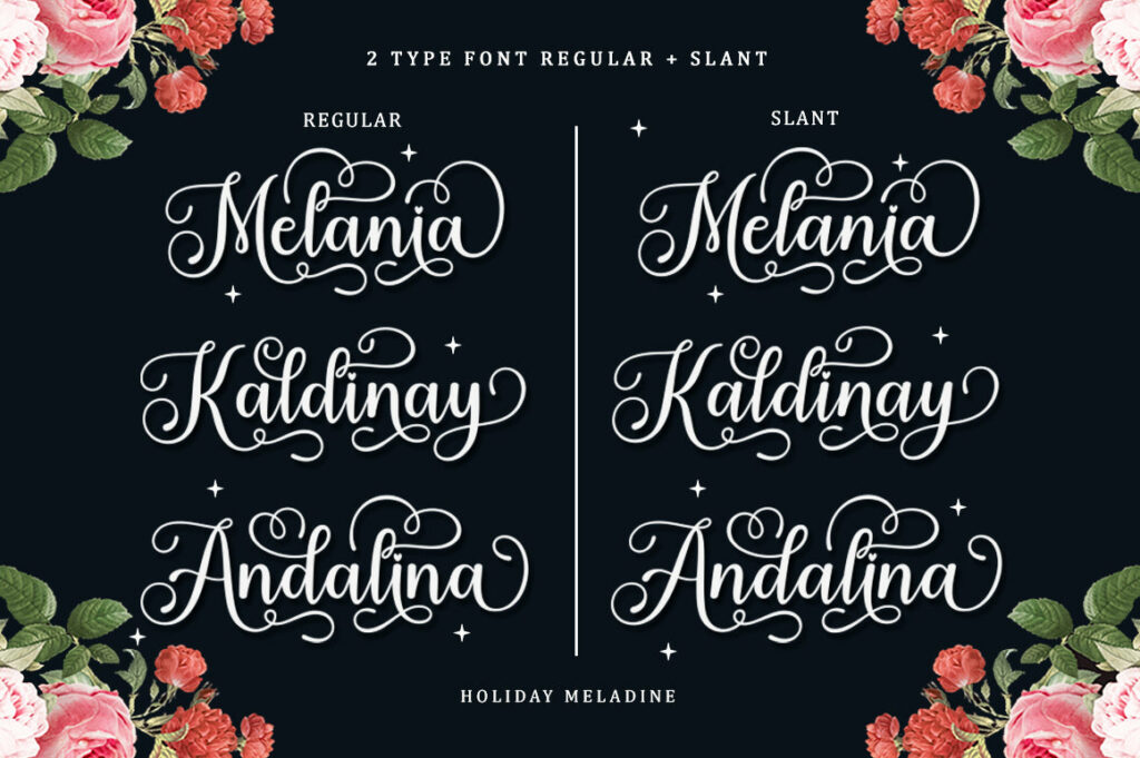 Holiday Meladine - Script Font Poster 10