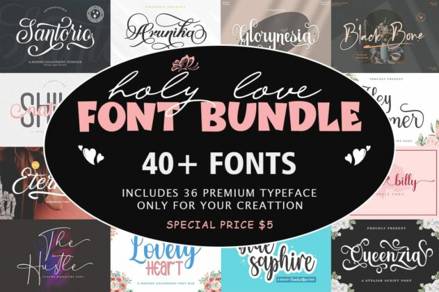 Holy Love Font Bundle Poster 6