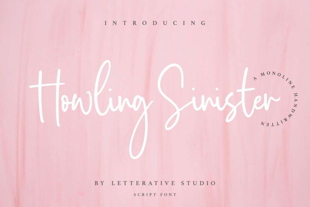Howling Sinister Monoline Handwritten Font Poster 5