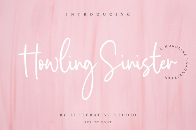 Howling Sinister Monoline Handwritten Font Poster 5