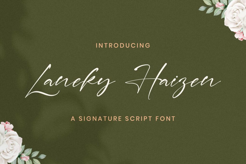 Laneky Haizen - Signature Script Font Poster 3