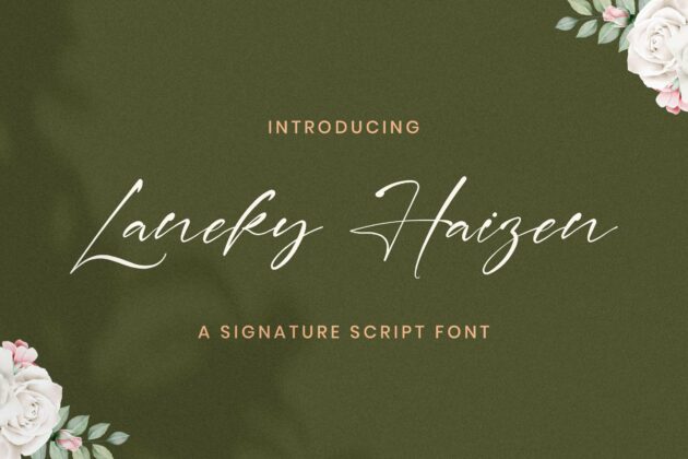 Laneky Haizen - Signature Script Font Poster 3