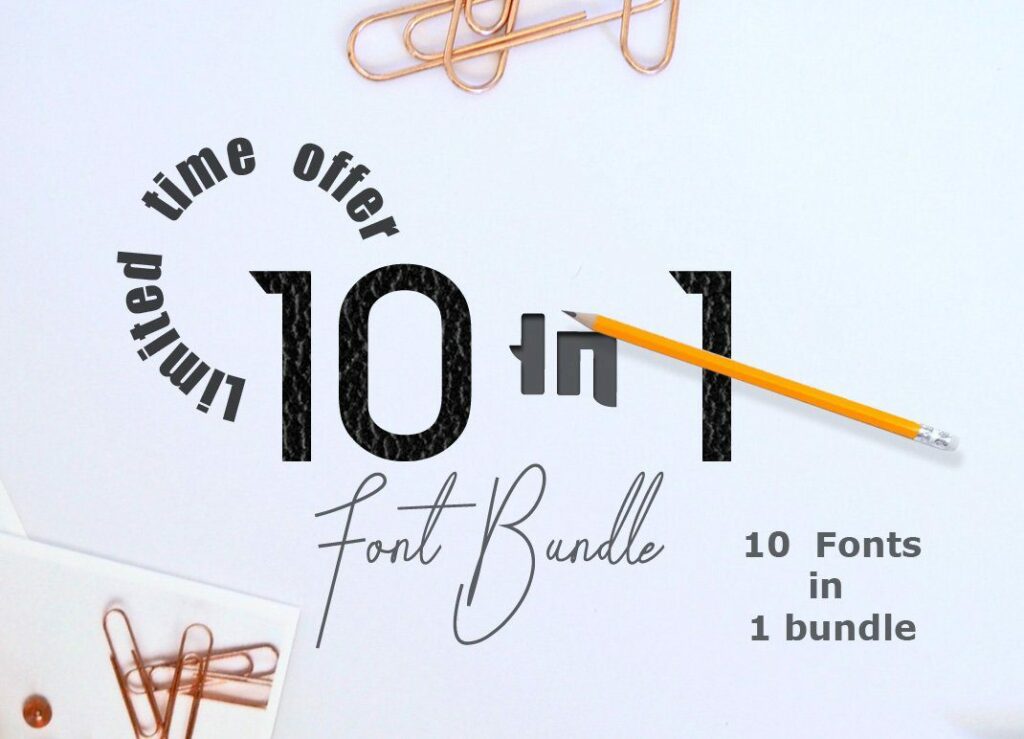 Limited time offer : 10 in 1 - font bundle Poster 2