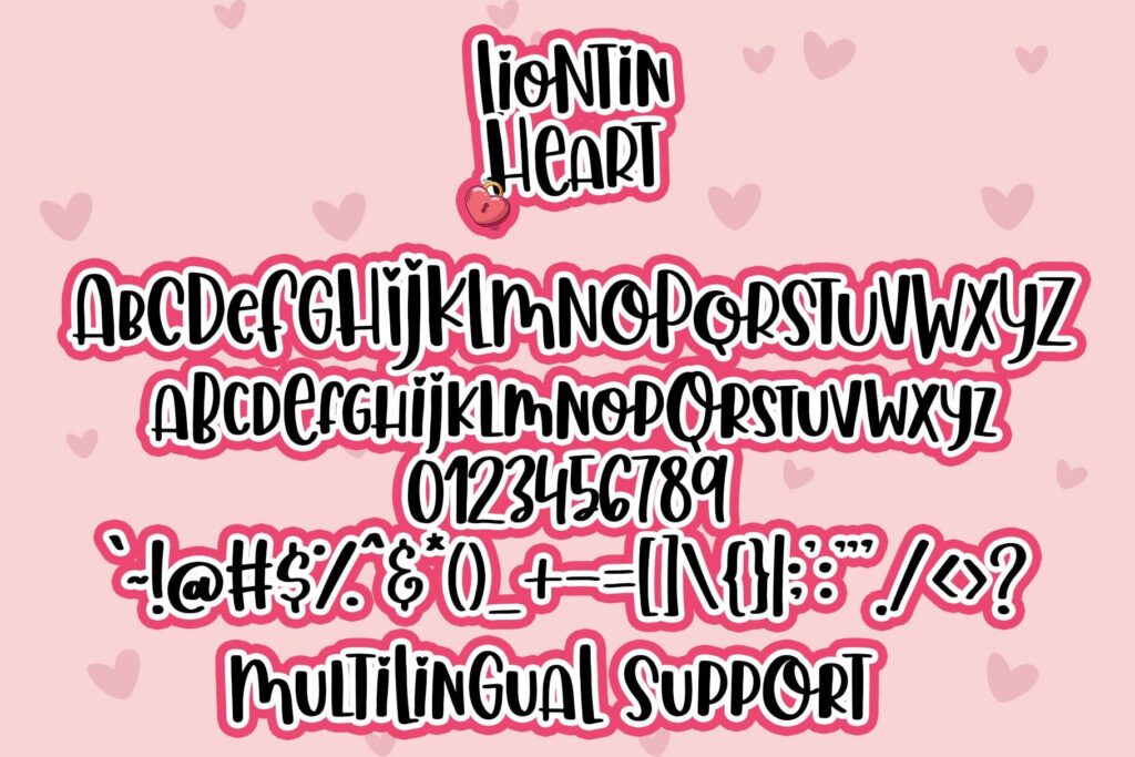 Liontin Heart Font Poster 3