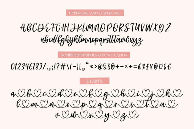 Liya Hary - Lovely Heart Script Font Poster 4
