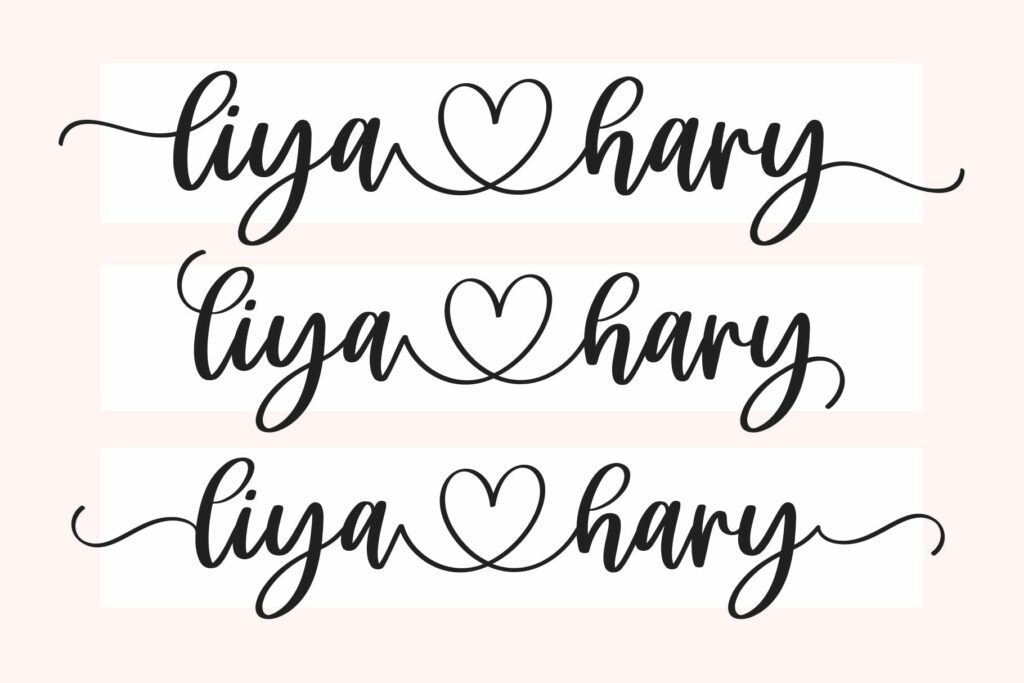 Liya Hary - Lovely Heart Script Font Poster 10
