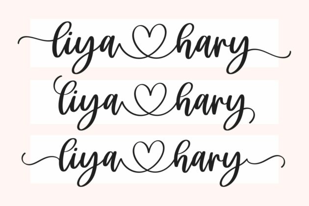 Liya Hary - Lovely Heart Script Font Poster 10