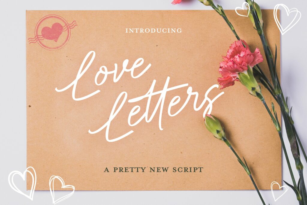 Love Letters Script Font (Craft Fonts, Love Fonts, Wedding Fonts, Script Fonts) Poster 5