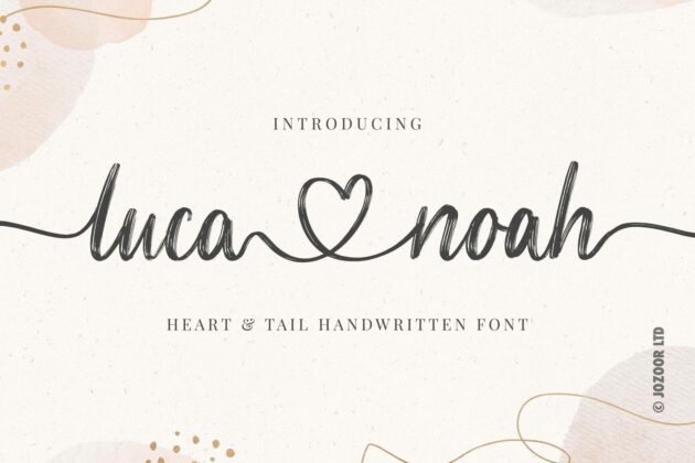 Luca Noah - Brush Heart Script Font Poster 2