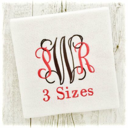 Machine Embroidery Fonts Intertwined Letters Monogram Designs - Machine Embroidery Monogram Fonts - 3 Sizes - Instant Download Poster 1