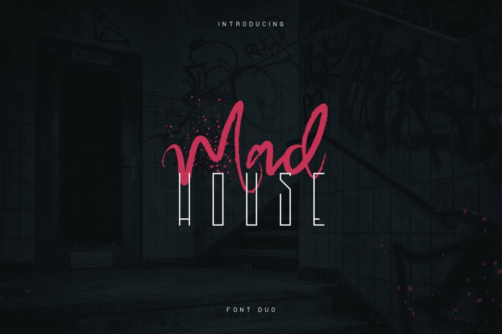 Madhouse font duo + Extra Poster 5