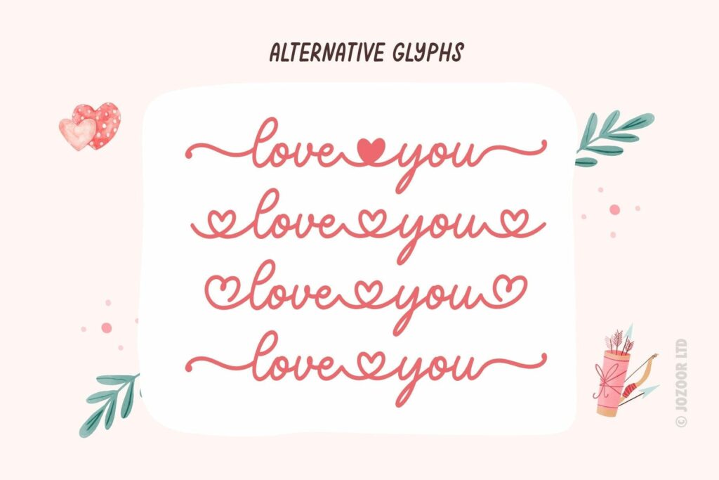 Malia Love You - Lovely Script Font Poster 5