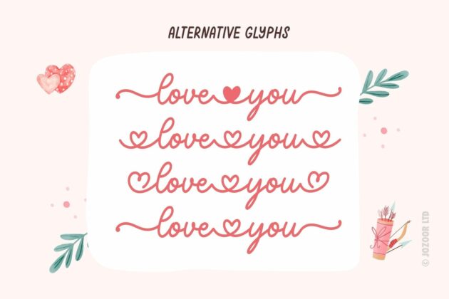Malia Love You - Lovely Script Font Poster 5