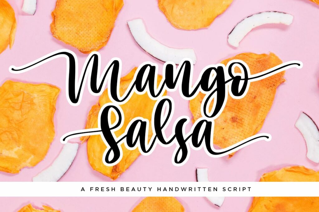 Mango Salsa with Bouncy Handwritten Script Font Style Poster 3