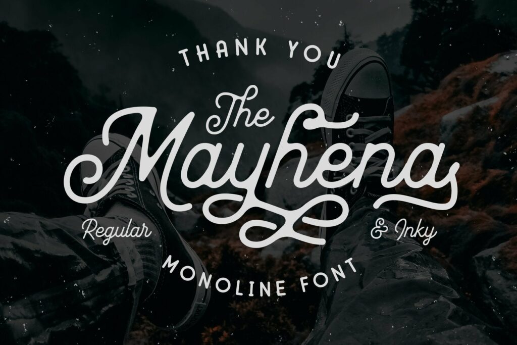 Mayhena Monoline Font Poster 4