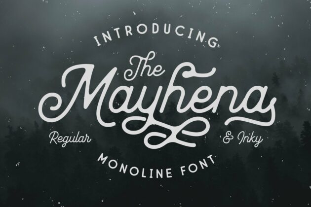 Mayhena Monoline Font Poster 7
