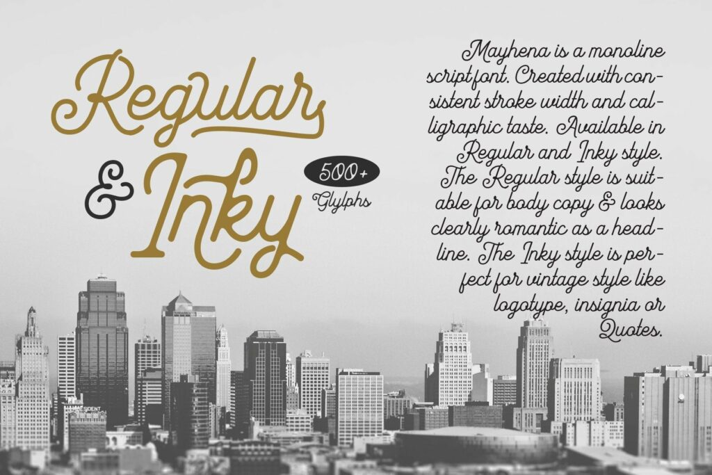 Mayhena Monoline Font Poster 8
