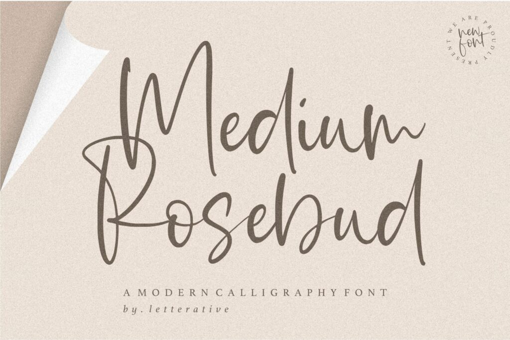 Medium Rosebud Modern Calligraphy Font Poster 3
