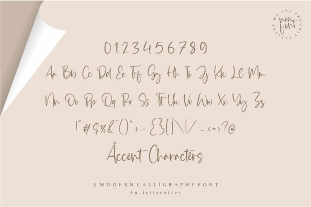 Medium Rosebud Modern Calligraphy Font Poster 6