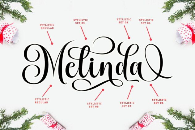 Melinda Bladegia Script Font Poster 3