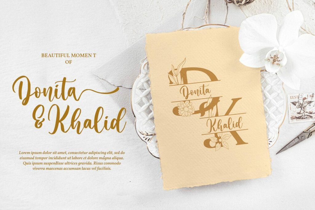 Mellisa Jonathan (Script & Split Monogram Font) Poster 1