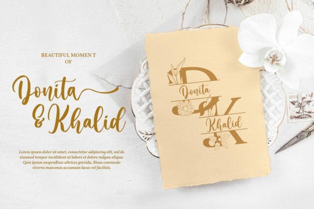 Mellisa Jonathan (Script & Split Monogram Font) Poster 1