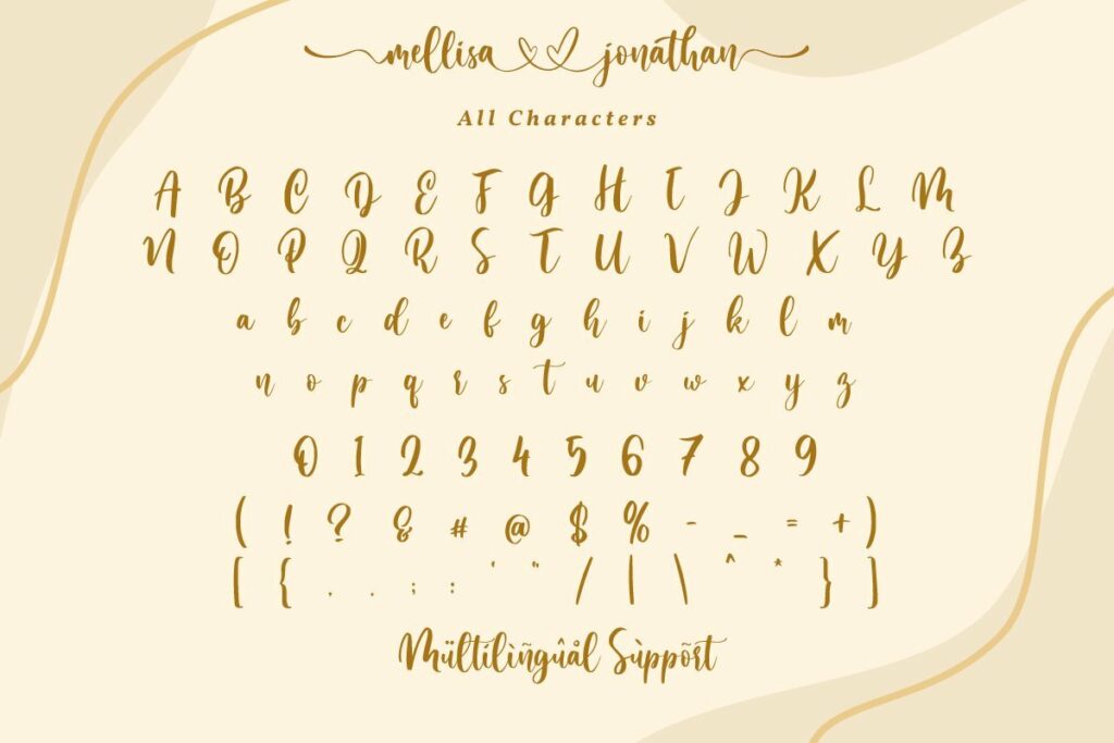 Mellisa Jonathan (Script & Split Monogram Font) Poster 3