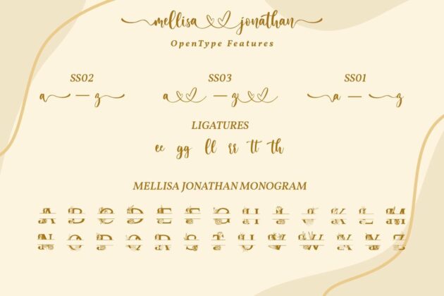 Mellisa Jonathan (Script & Split Monogram Font) Poster 4