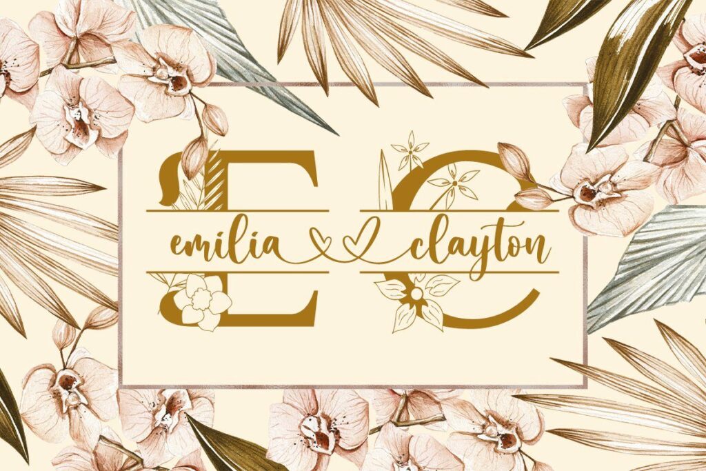 Mellisa Jonathan (Script & Split Monogram Font) Poster 6