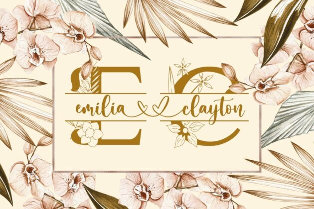 Mellisa Jonathan (Script & Split Monogram Font) Poster 6