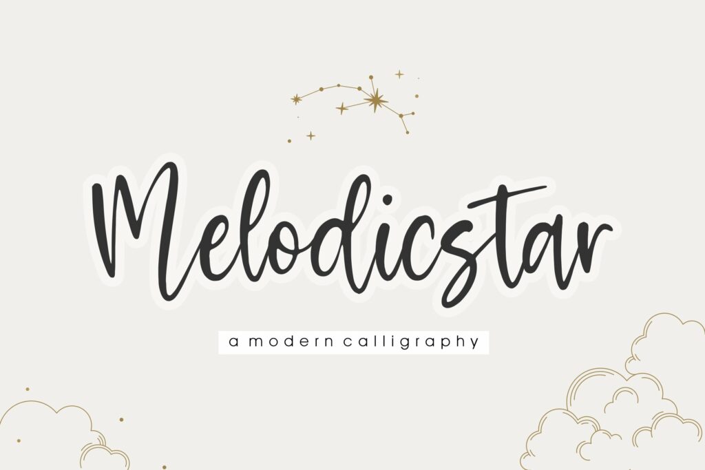 Melodicstar Modern Calligraphy Font Poster 1