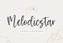 Melodicstar Modern Calligraphy Font Poster 1