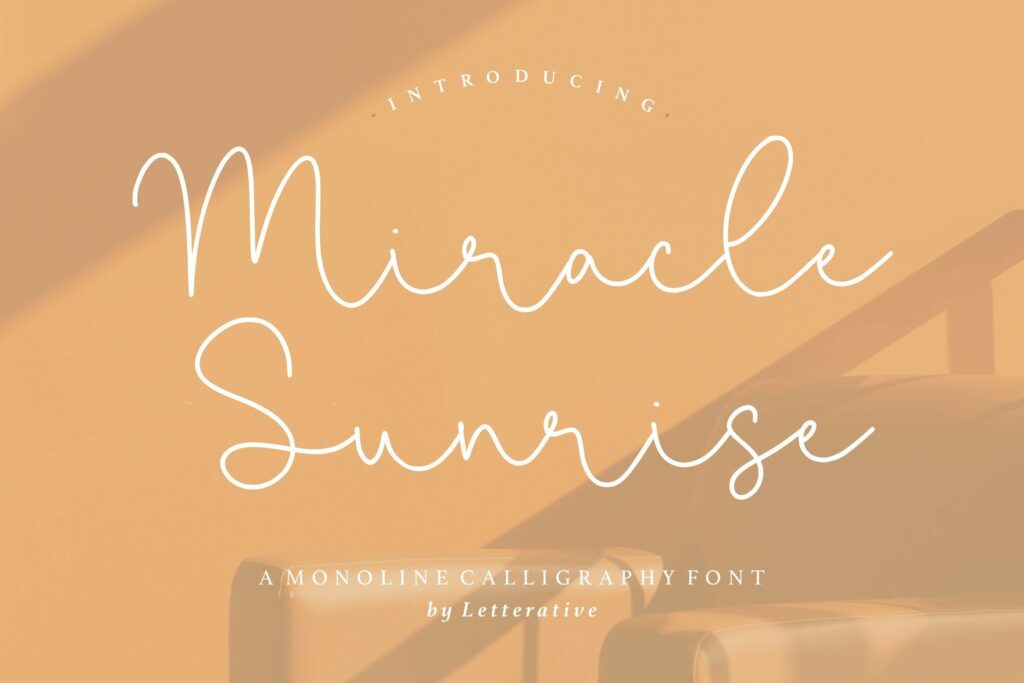 Miracle Sunrise Monoline Calligraphy Font Poster 5