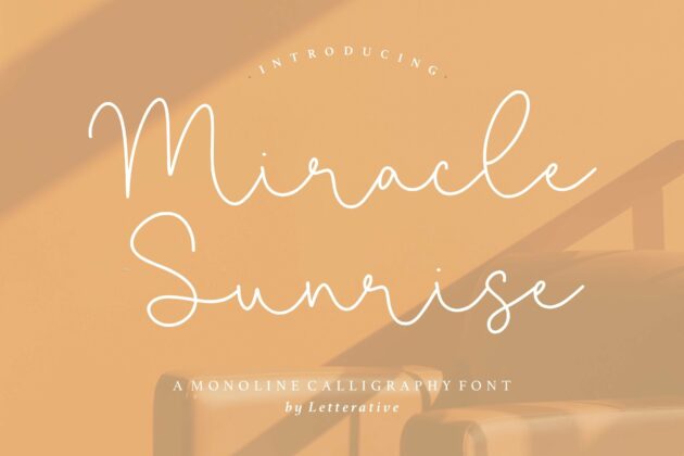 Miracle Sunrise Monoline Calligraphy Font Poster 5