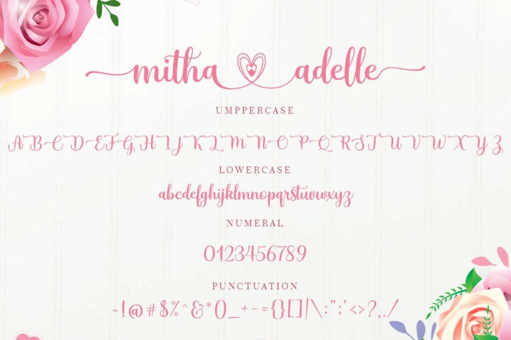mitha adelle love script calligraphy font Poster 2