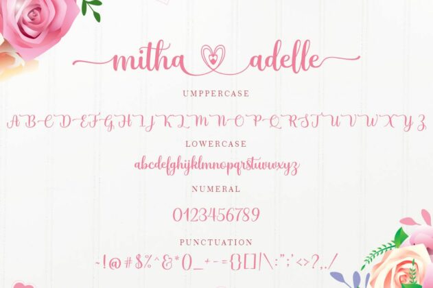 mitha adelle love script calligraphy font Poster 2