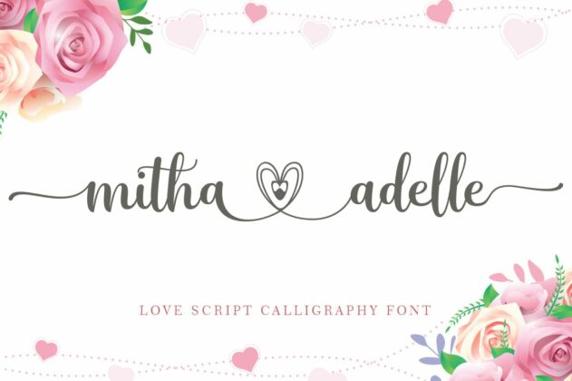 mitha adelle love script calligraphy font Poster 9
