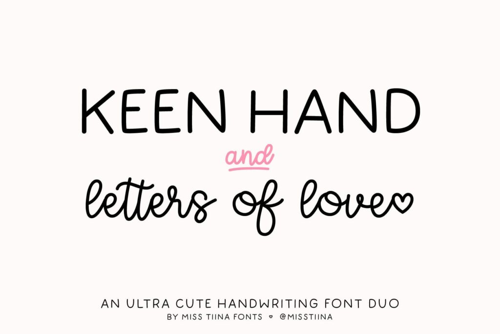 MTF Keen Hand & Letters of Love - Font Duo Poster 3