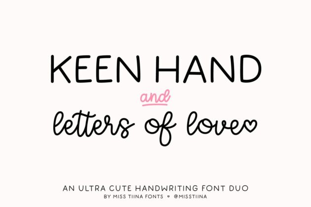 MTF Keen Hand & Letters of Love - Font Duo Poster 3