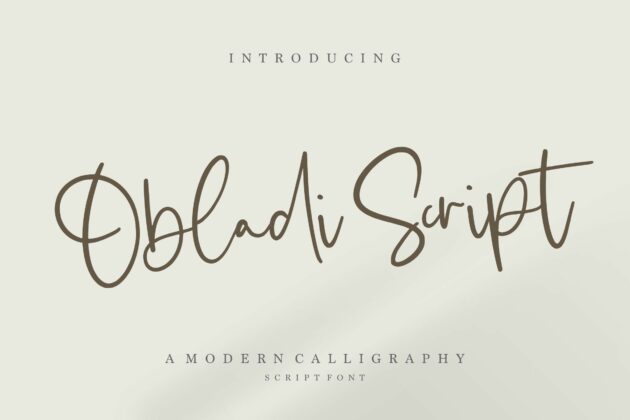 Obladi Script Modern Calligraphy Script Font Poster 3