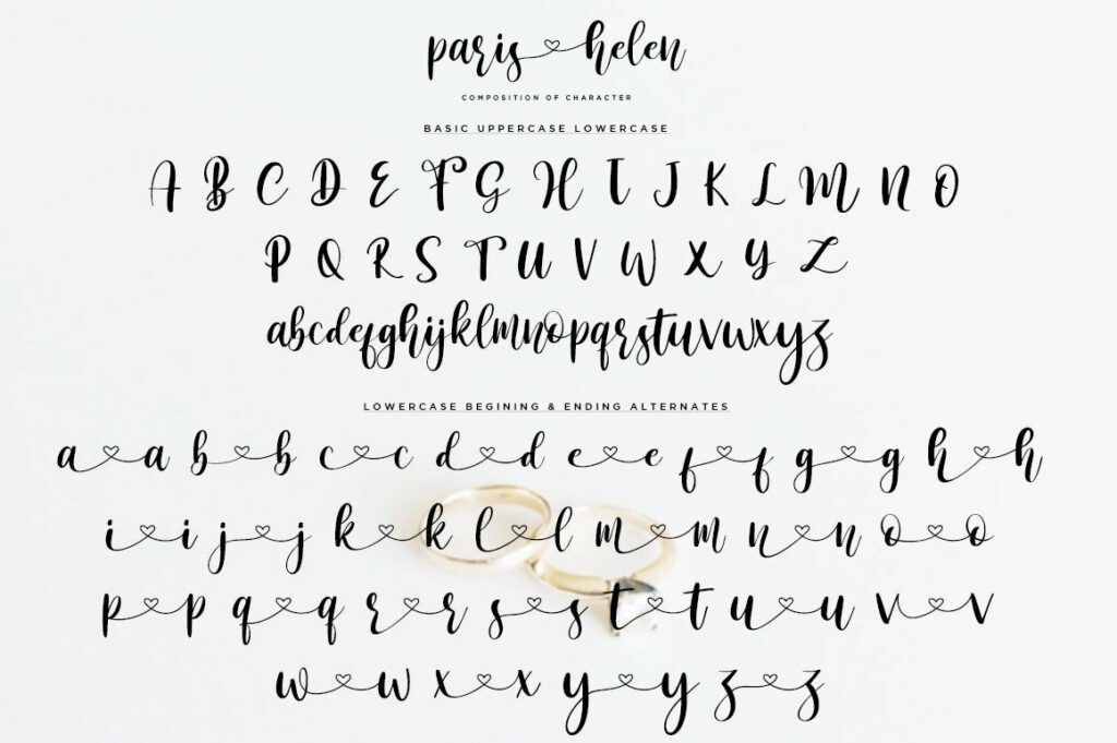 Paris Helen // Romantic Couple Love Script Poster 1